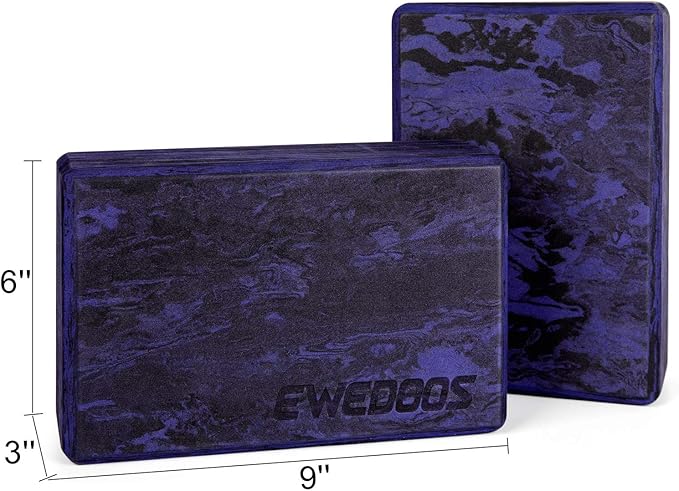 Ewedoos Yoga Blocks 2 Pack Eco Friendly Yoga Block High-Density Non-Slip Yoga Block Set for Yoga Pilates