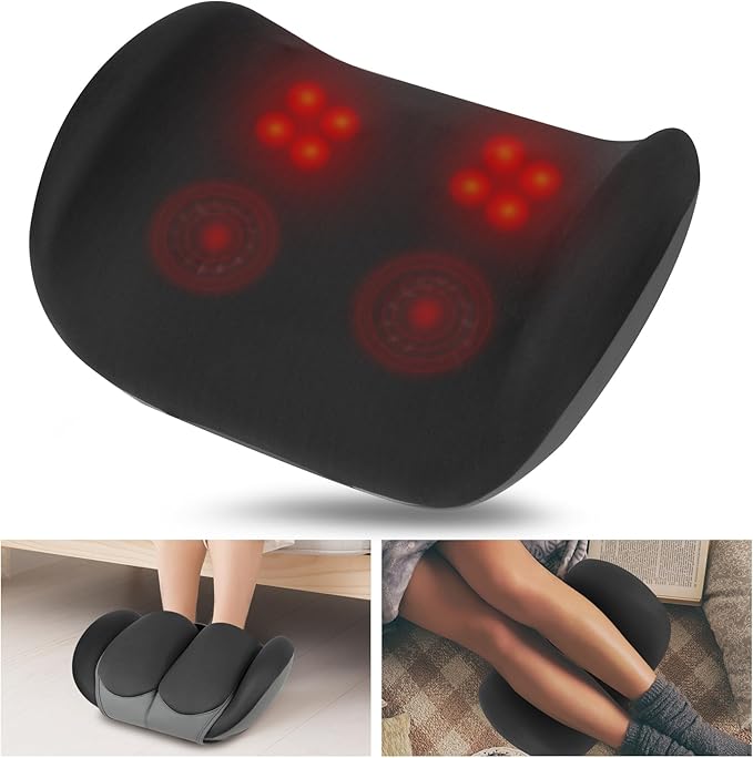 Shiatsu Foot and Calf Massager with Heat, Vibrating Massage Machine for Plantar Fasciitis, Neuropathy, Blood Circulation, Thigh Leg Muscle Tension, Deep Tissue Massager, Fathers Day Dad Gifts
