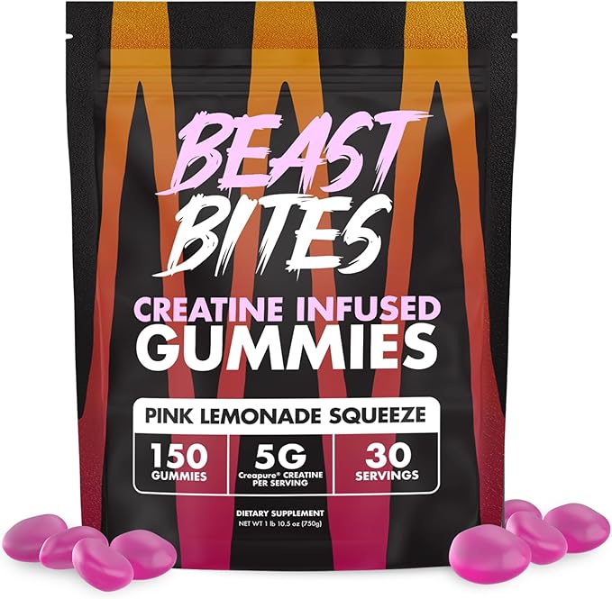 BEAST BITES - Creatine Infused Gummies - 5g Creapure Creatine Monohydrate Per Serving - NSF Certified for Sport - 30 Servings