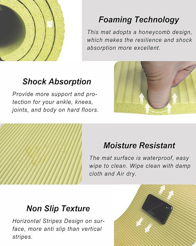 Large Yoga Mat 78"x 51" 20mm/15mm/10mm Thick Workout Mats for Home Gym, Extra Wide Workout for Women Men Gym Flooring Exercises