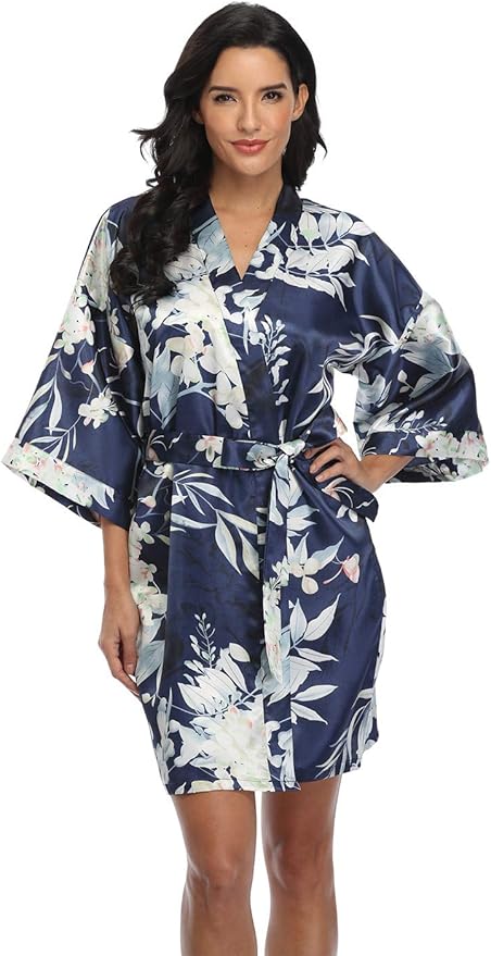 Women's Pure Short Silky Robes Bridesmaid Bride Party Satin Robes Sleepwear