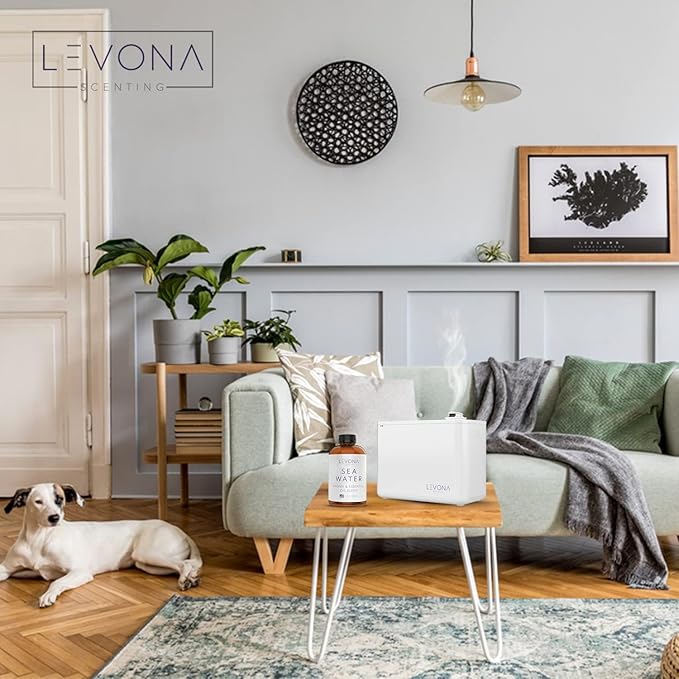 Levona Scent Essential Oil - Fresh Aroma for Home, Office, Hotel & Spa, Perfect in Humidifiers and Diffusers, Luxury Fragrance, with Aqua Marine, Lemon, & Bergamot Notes - 700ml/ 23 fl oz, Sea Water