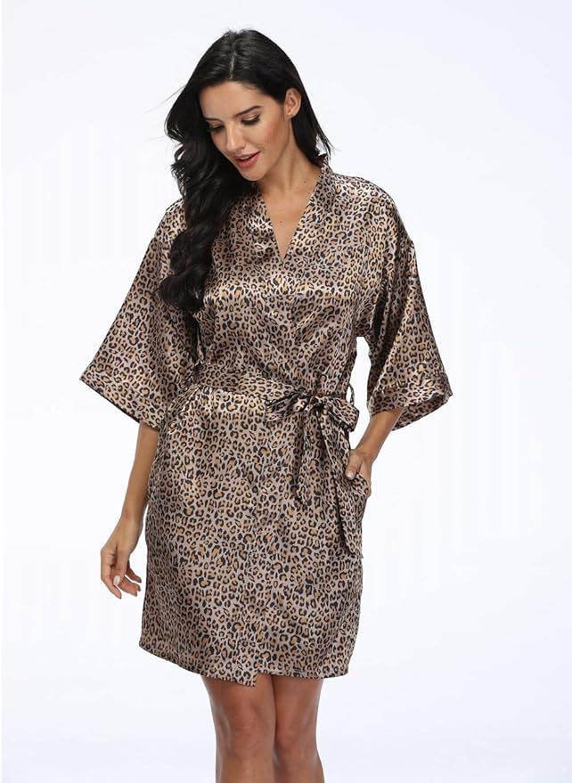 Women's Pure Short Silky Robes Bridesmaid Bride Party Satin Robes Sleepwear