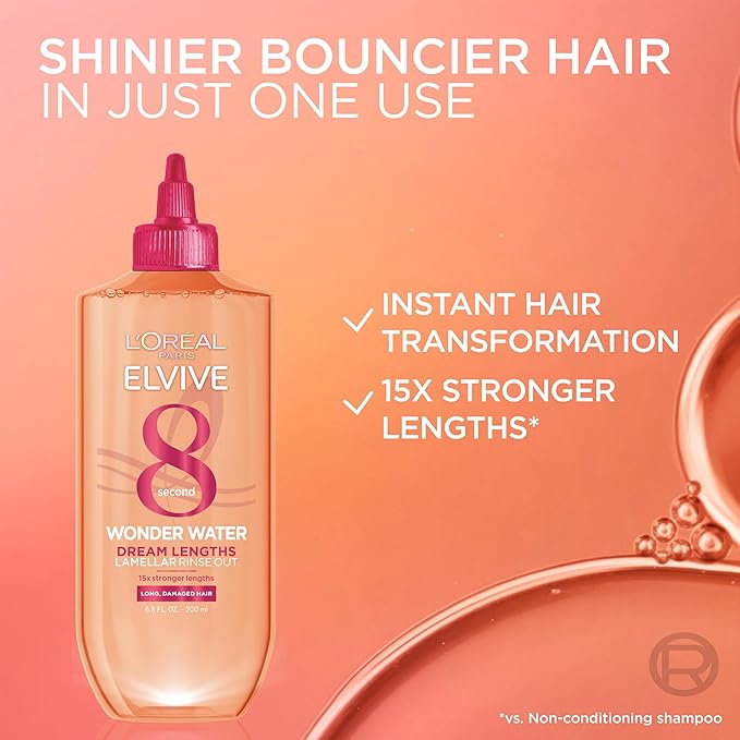 L'Oreal Paris Elvive Dream Lengths 8 Second Wonder Water Detangling Lamellar Rinse Out, 6.8 Ounce