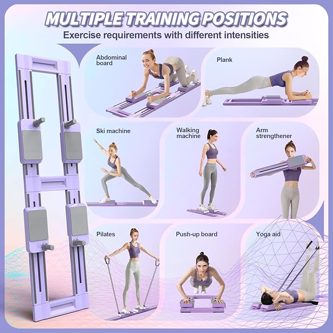 Pilates Equipment,Pilates Board,Multifunctional Abdominal Plate, Detachable Ab Trainer Machine with Anti-Slip and Quiet Design, Portable for Core Workouts, Home Fitness Equipment