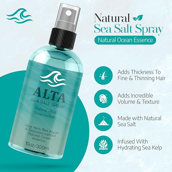 All Goods Alta 10oz Sea Salt Spray For Hair – Beach Dry Ideal for Add Volume &Texture for Women & Men.