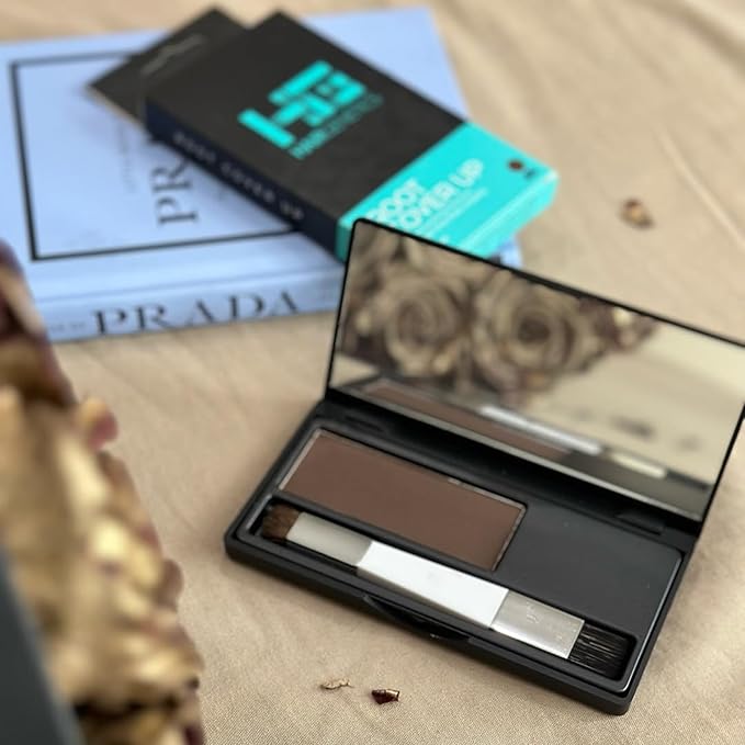 Hair Genetics Root Cover Up Hide Your Grey Hairs Roots NEW Mineral Powder Technology Natural looking Results in Seconds Root Touch Up Powder (Dark Brown)