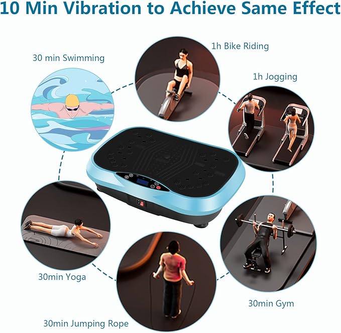 Vibration Plate Exercise Machine - Full Body Workout Vibration Platform with Loop Bands & Remote Control for Home Fitness & Weight Loss & Muscle Toning