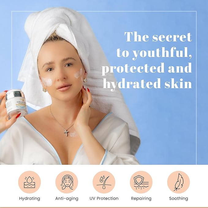 Face Moisturizer with SPF | Sunscreen for Face | Collagen, Retinol, Hyaluronic Acid Cream | Age-Defying, Lift & Firm Cream | Crema Hidratante para la Cara | Anti-Aging Moisturizer | Sunscreen | 1.7oz