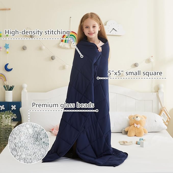 L'AGRATY Weighted Blanket - 36"x48" 3lbs Microfiber Material with Glass Beads Small Blanket for All-Season Summer Fall Winter Soft Thick