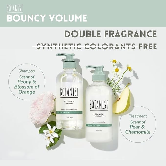 BOTANIST Hair Thickening Shampoo and Conditioner, Curly Hair Shampoo and Conditioner Set for Women & Men with Keratin, Collagen, Honey& Jojoba, Volumizing Shampoo from Japan 31.7 Fl Oz BOUNCY VOLUME