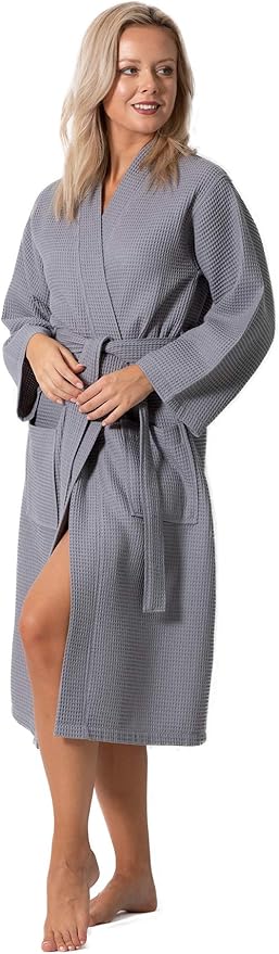 Waffle Knit Lightweight Kimono Spa & Bath Robes for Women - Quick Dry - Soft