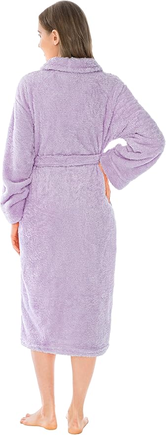 PAVILIA Premium Womens Plush Soft Robe Fluffy, Warm, Fleece Sherpa Shaggy Bathrobe