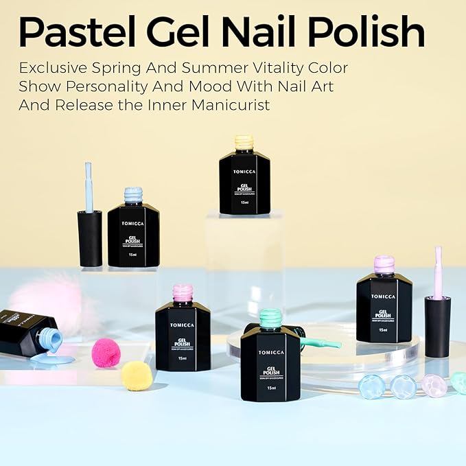 TOMICCA Yellow Gel Nail Polish15ml, Bright Yellow Nail Polish, Soak Off UV LED Macarons Gel Polish Colors, Pastel Nail Art Manicure Salon DIY for Spring Summer