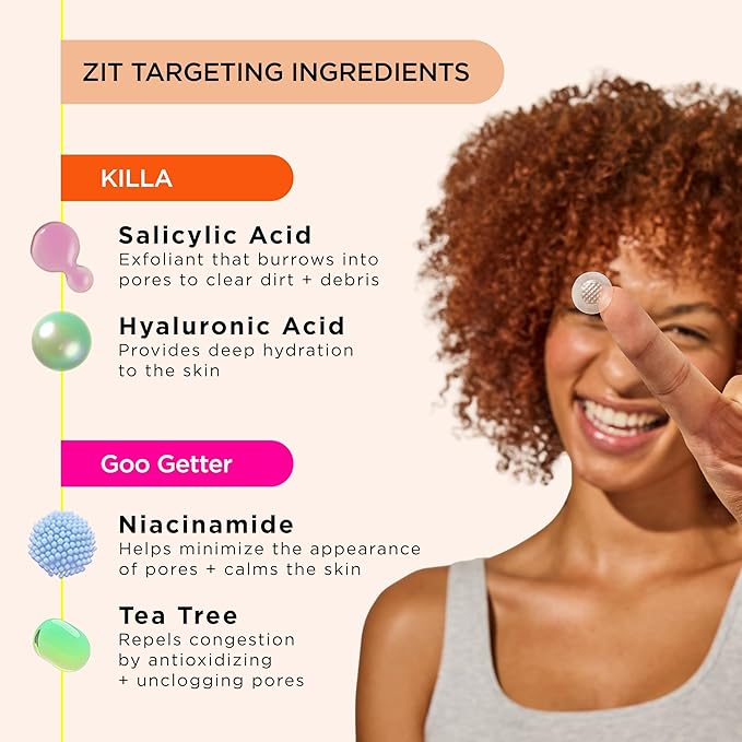 ZitSticka Invisible Pimple Patches for Face, Hydrocolloid Patches, Ultra-Thin Clear Azelaic Acid & CICA Blemish Patches, Pimple Stickers (SOS Kit)