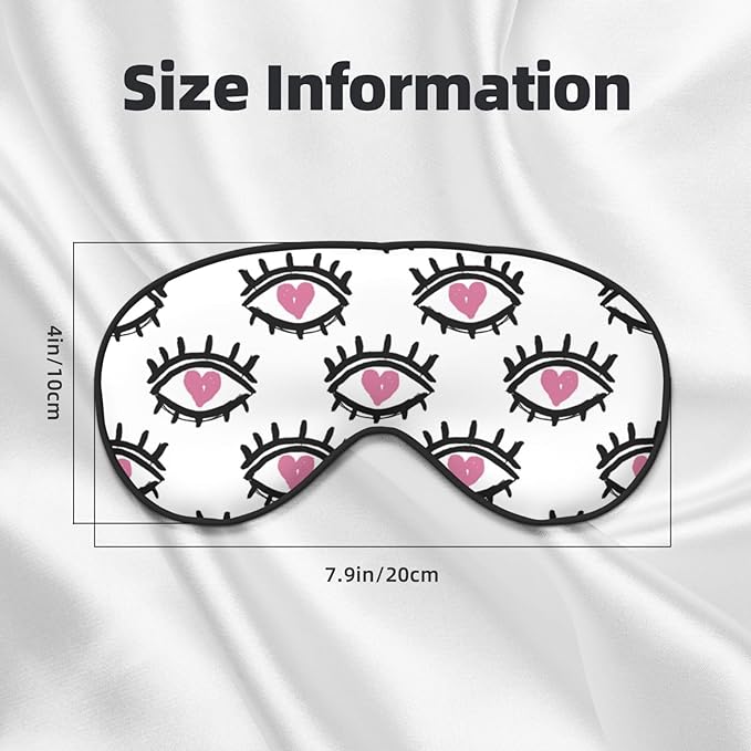 Sleep Eye Mask Cute Pink Loving Eyes Sleep Mask for Women Men Comfortable Eye Mask with Adjustable Strap Soft Eye Cover Blindfold for Travel Yoga Nap Shift Work