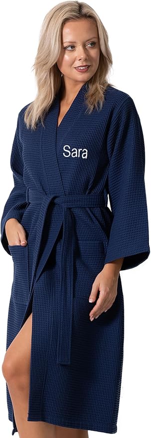 Waffle Knit Lightweight Kimono Spa & Bath Robes for Women - Quick Dry - Soft