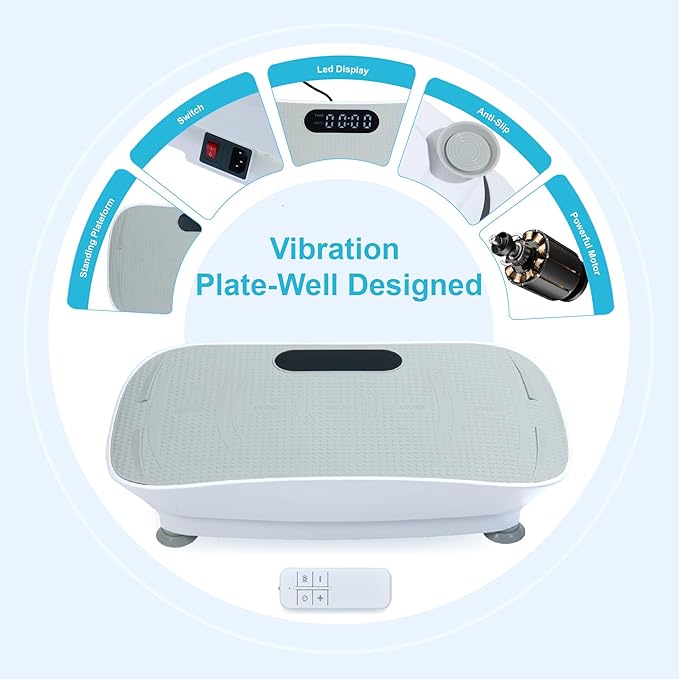 Smart Auto Vibration Plate – 10-Level Silent Shaker Machine for Weight Loss, Toning & Massage | No-Remote Patented Start-Stop, Quiet Motor, 10-Min Auto Workout for Unisex