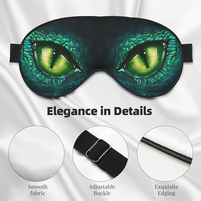 Sleep Eye Mask Dragon Eye Sleep Mask for Women Men Comfortable Eye Mask with Adjustable Strap Soft Eye Cover Blindfold for Travel Yoga Nap Shift Work