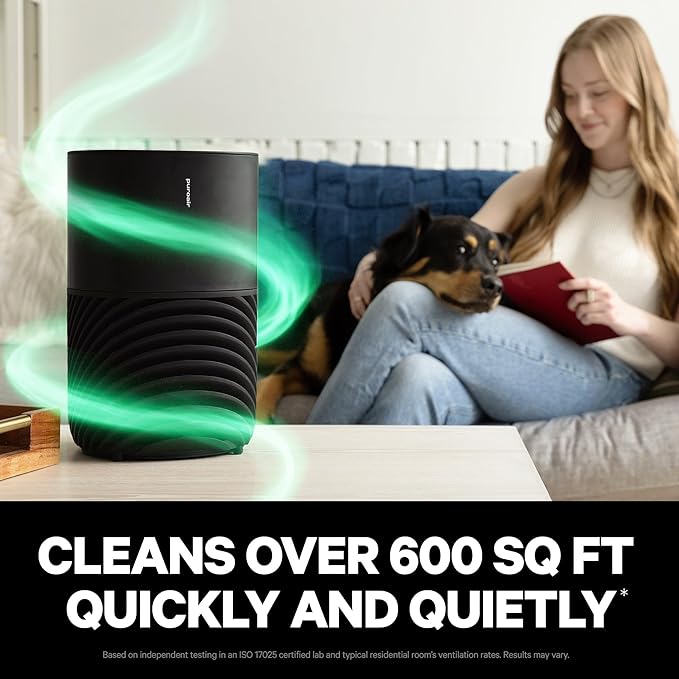 PuroAir 130i Smart Air Purifier for Home Large Rooms - Covers Up To 600 Sq Ft - Filters Up To 99.9% of Pollutants, Smoke, Pollen, Dust - Quiet Air Filter - Air Purifiers for Bedroom