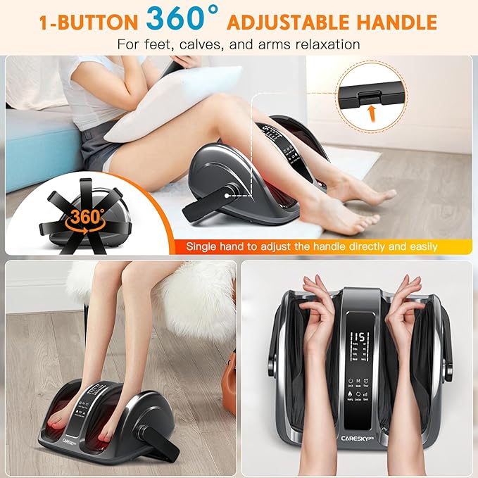 Shiatsu Foot Massager with Heat, FSA Store Eligible Items, 3-Heating for Circulation and Pain Relief, Deep Kneading Rolling for Calf-Feet-Arm Relaxation, Plantar Fasciitis, Neuropathy