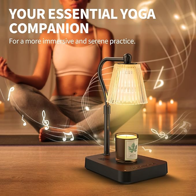 Musical Candle Warmer Lamp with Soothing Sounds, Adjustable Candle Lamp Warmer with Timer, 2 in 1 Lamp Candle Warmer with Sounds Lamp for Jar Candles