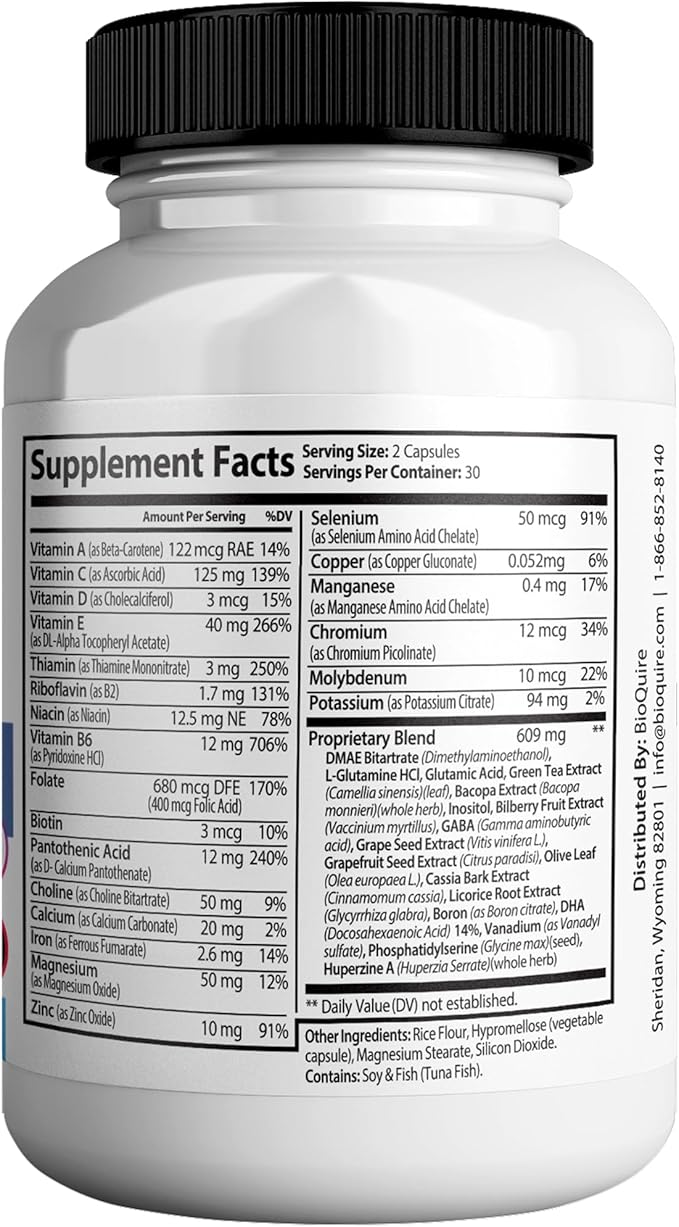 Mentalift Pro MAX Extra Strength Memory & Focus Supplement, 60 Capsules, Brain Support Formula with Vitamins & Minerals (1)