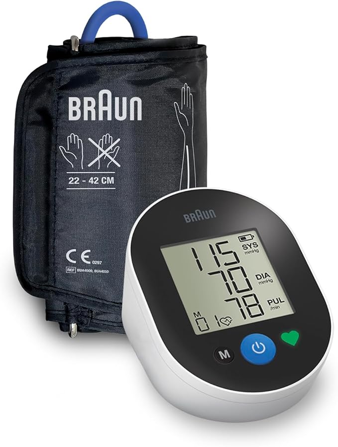 Braun ExactFit™ 2 Blood Pressure Monitor for Home Use - Accurate Blood Pressure Machine, Color-Coded Results, Large Display BP Monitor, Universal Upper Arm Cuff, 30 Memory Slots, FSA and HSA Eligible