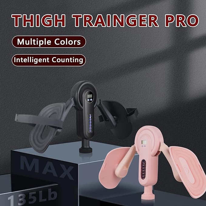 Thigh Trainer Kegel Exerciser,Inner Thigh Exerciser with 0-135 lbs Adjustable Resistance for Inner Muscle Strengthen| Home Fitness,Pelvic Floor Trainer for Women|Men