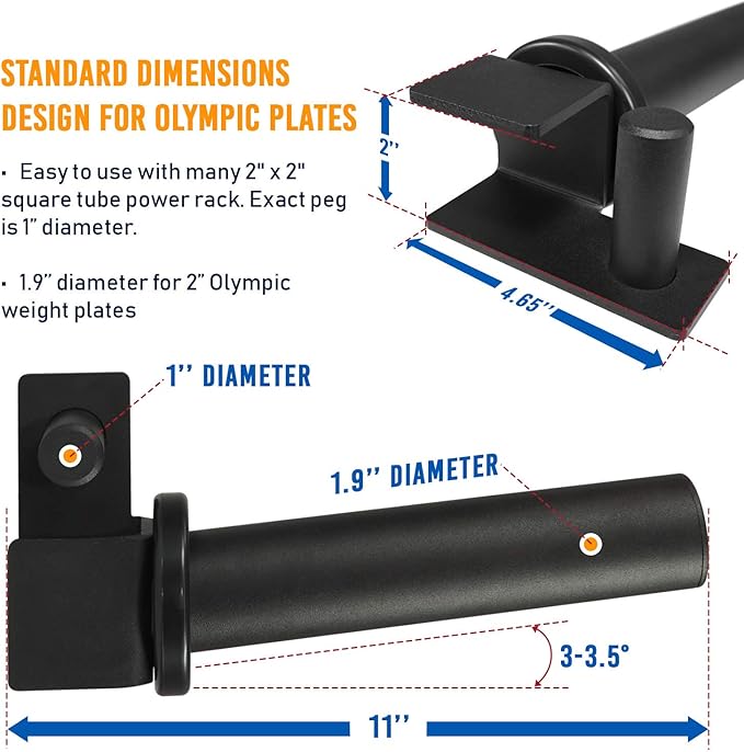 Yes4All Power Rack J-Hooks & Attachments – Heavy Duty Barbell Holders Compatible with 2x2 & 3x3 Power Racks for Home Gym