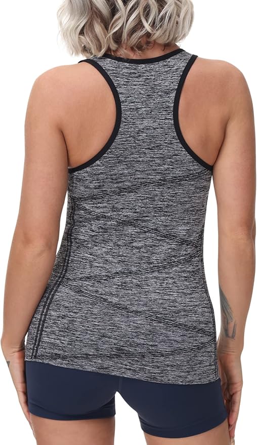 Disbest Yoga Tank Top, Women's Performance Stretchy Quick Dry Sports Workout Running Top Vest with Removable Pads