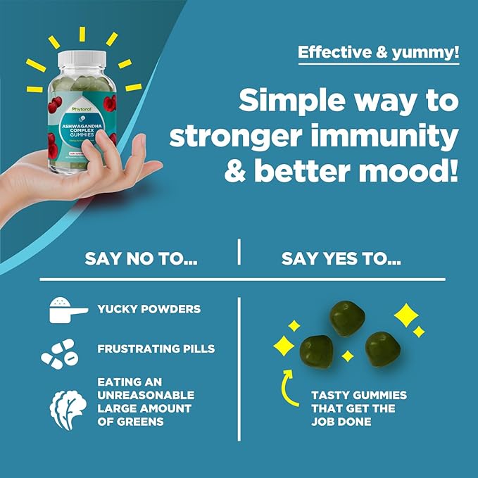 Calming Ashwagandha Gummies for Men and Women - 750mg Equivalent from 30:1 Root Extract with Zinc and Vitamin D - Tasty Adaptogen Stress Gummies for Adults for Energy & Mood Support (60 Servings)