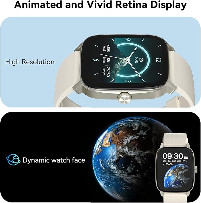 EURANS Smart Watch No App/Phone Required, 1.85" Ultra HD Display | Waterproof Fitness Tracker | 24/7 Heart Rate/Sleep Monitor | Step Counter for Walking, Pedometer & Activity Tracker for Women Men