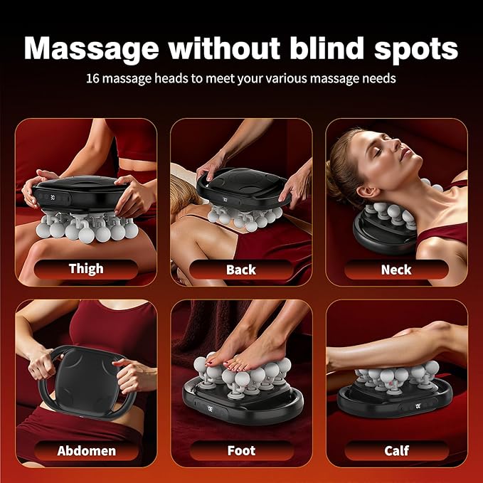 16 Head Massage Gun Set, Muscle Relaxation Massage Suitablefor Back Leg and Foot Muscle Relaxation, Deep Tissue Massage Gun,Portable 30-SpeedSettings, (with 16 Gray Massage Heads)