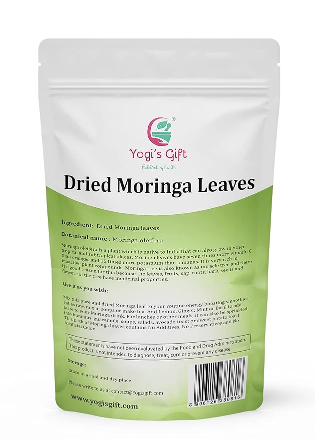 Moringa Leaves Loose 1 LB | Make tea, Springle on salad, Ground and use it | 100% natural Moringa leaf only no stems | te de moringa | by Yogi's Giftยฎ