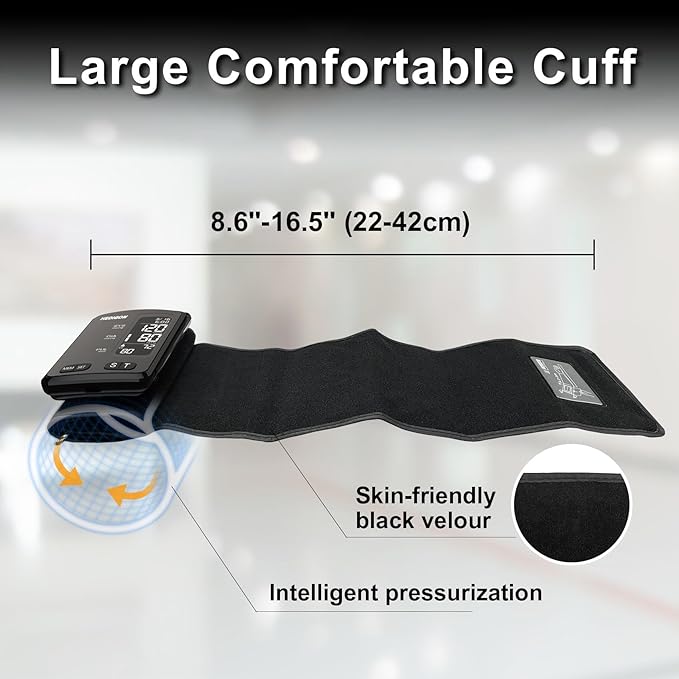 Upper Arm One-Piece Design Blood Pressure Monitor 9″ to 17″ Large with Digital Blood Pressure Cuff Portable for Home use (Built-in Lithium Battery) Rechargeable