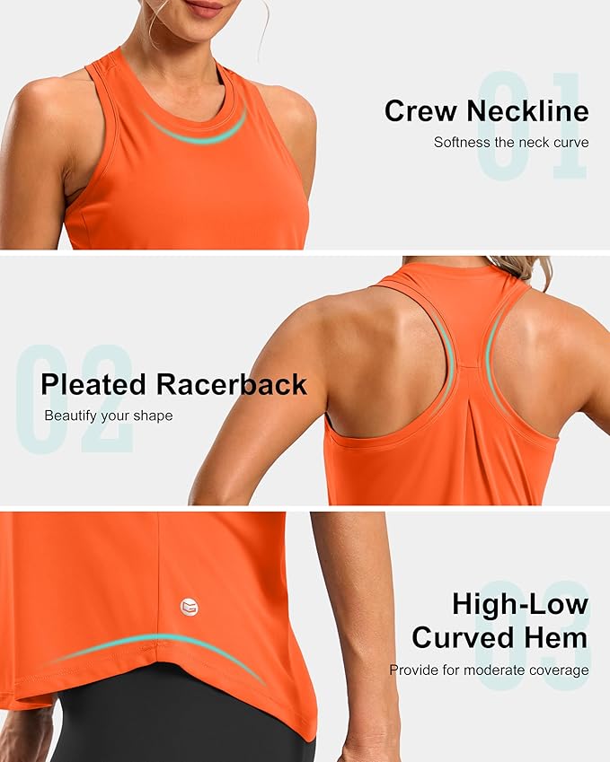 G Gradual Women's Workout Tank Tops Racerback Athletic Yoga Tops Loose Fit Sleeveless Running Gym Sports Shirts for Women