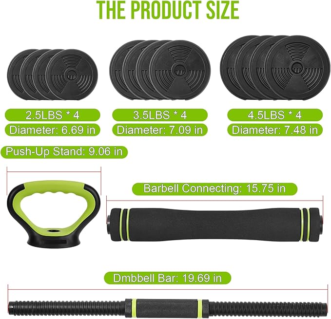 Adjustable Dumbbell Set, Adjustable Weights 30/44 /66/88 LBS Free Weight Set for Home Gym