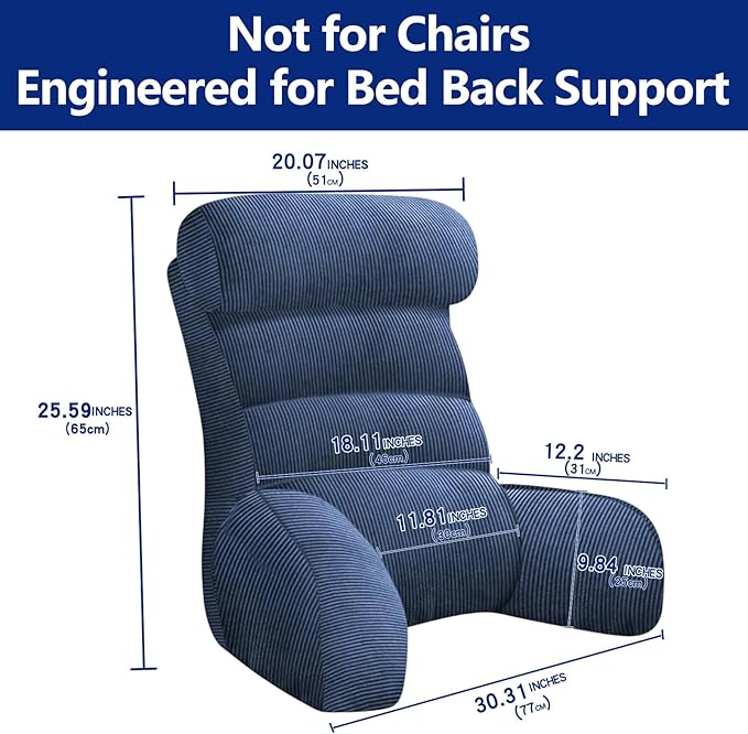 Back Pillow for Bed Sitting Up, Reading Pillow, Extra Large Arm Pillows for Adults for Back Support,Bed Pillow for Sitting up for Watching TV/Gaming/Relaxing