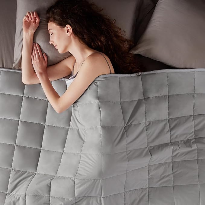 Weighted Blanket Queen/King Size (80"x87" 20lbs),Ultra Soft and Cozy Cooling Weighted Blanket for Adult,Heavy Blanket with Machine Washable Soft Blanket, Stone Grey