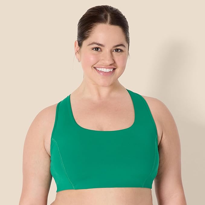 Amazon Essentials Women's Active FormFlex Buttery Soft Light Support Square Neck Racerback Sports Bra