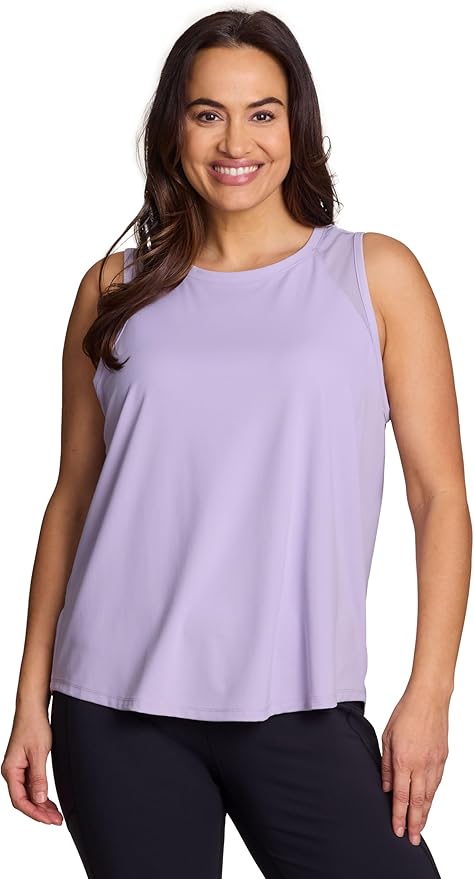 RBX Active Women's Workout Top with Breathable Mesh Panels, Quick Drying Gym Running Tank Top with Plus Sizes