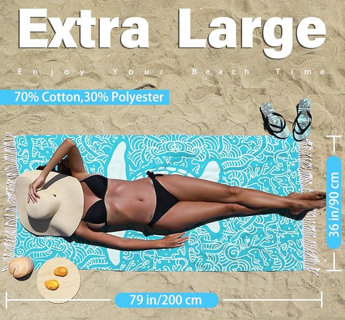 Thin Turkish Beach Towel Lightweight Quick Dry Absorbent Cotton Bathroom Bath Pool Swim Towels Extra Large Oversized Sand Free Beach Accessories Essentials Cloud Gifts for Adult