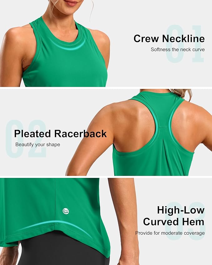 G Gradual Women's Workout Tank Tops Racerback Athletic Yoga Tops Loose Fit Sleeveless Running Gym Sports Shirts for Women
