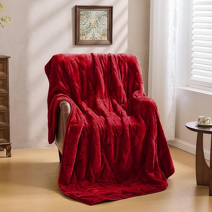 Super Fuzzy Soft Sherpa Fleece Weighted Blanket, 15 lbs Dual Sided Fluffy Heavy Weighted Blankets for Adults - No Bunching with Double Layers of Soft Inner Lining (48"x 72", 15 Pounds)