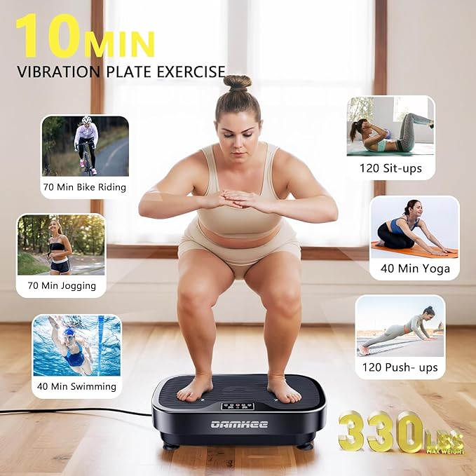 Vibration Plate Exercise Machine, 9 Modes Vibrating Platform for Lymphatic Drainage, 3D Upgraded Vibrated Plates for Weight Loss, Home Full Body Workout Equipment for Fitness