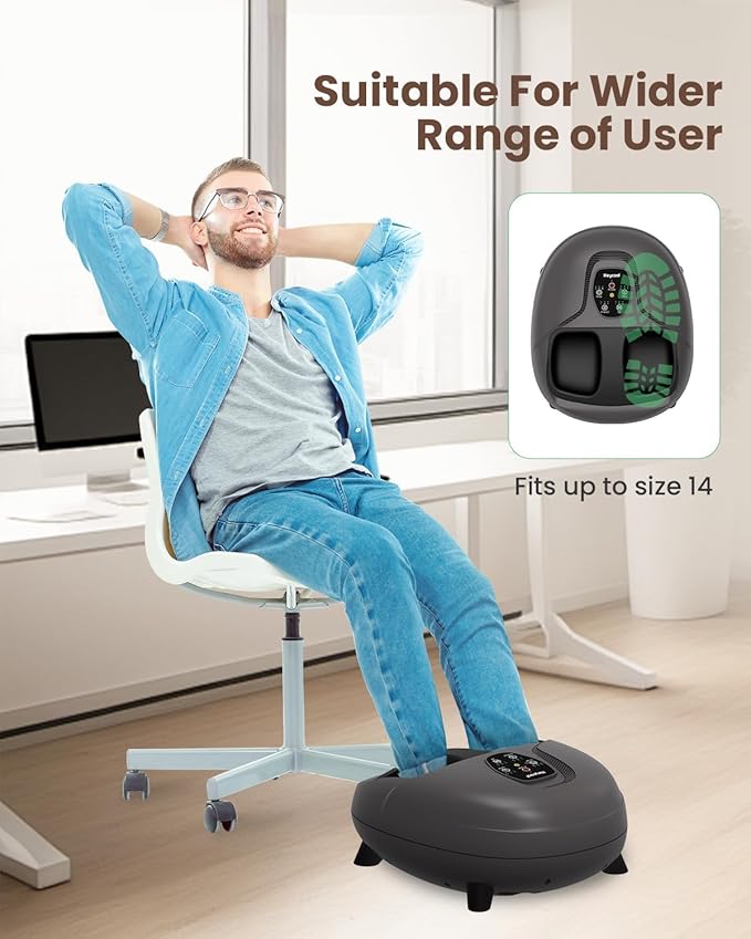 Shiatsu Foot Massager with Heat,Knead,Rolling Compression Feet Massager Machine for Plantar Fasciitis Neuropathy, Remote Control,Foot Warmer Gifts for Women Men, Size 14