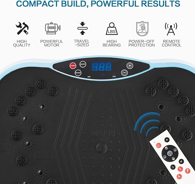 Vibration Plate Exercise Machine - Full Body Workout Vibration Platform with Loop Bands & Remote Control for Home Fitness & Weight Loss & Muscle Toning