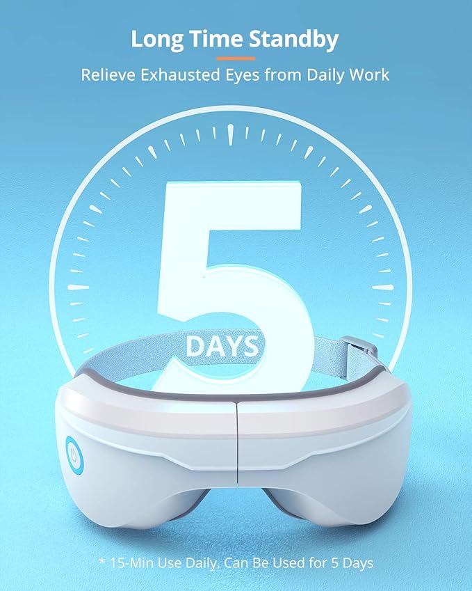 Eye Massager with Heat, Heated Eye Mask with Bluetooth Music, Face Massager, Mask for Migraine & Headache Relief, Improved Sleep, Birthday Gifts for Mom Dad Women Men Her Him