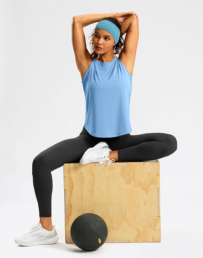 G Gradual Workout Tank Top for Women Sleeveless Athletic Yoga Tops High Neck Quick Dry Running Tennis Sports Shirts for Women